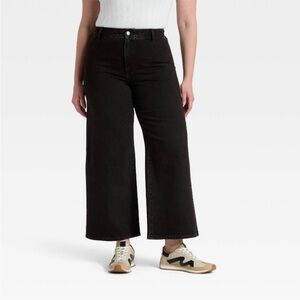 Universal Thread Black Sailor Super Wide Leg Jeans Womens 17 R High Rise Relaxed